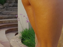 Pies, Masturbación, Tetas naturales, Orgasmo, Al aire libre, Perforación, Coño, Solo