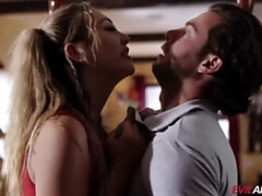 Anal, Gros seins, Sucer une bite, Brunette brune, Tir de sperme, Queue, Léchez, Chatte