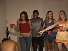 sexy babes sucked off and pounded while others watched