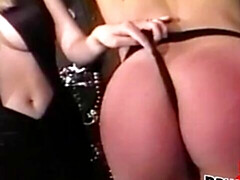 デカパイ, ブロンド, ボンデージ, 茶髪の, 服従, レザー, レズビアン, 剃毛