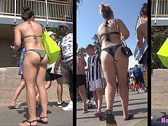 ginormous caboose thong Bikini Girls Hidden Close Up Spy Cam Beach HD