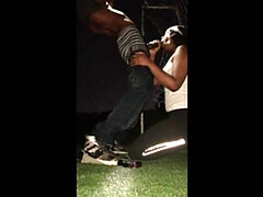 美女, デカチン, フェラチオ, イマラチオ, 黒人, 彼女, アウトドア, フェラする