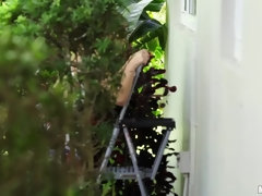 Peeping Gardener Shares Big Cock