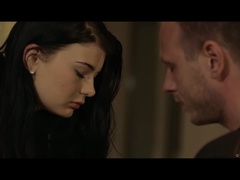 美人, 黒人, ボンデージ, 茶髪の, カップル, イく瞬間, ドレス, 指いじり