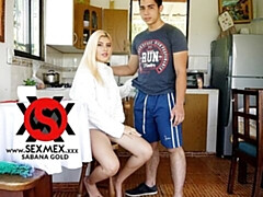 Big-bottomed blonde Sabana Gold definitely likes outdoor sex