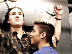 Cute young Latino boy ties up and sucks his hot straight friend