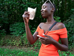 アフリカ人, デカチン, 黒人, フェラチオ, アウトドア, 公共