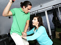 Grosser schwanz, Blondine, Blasen, Braunhaarige, Hundestellung, Frau frau mann, Milf, Titten