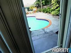 Rachel Rivers behind on rent tenant pays debt with Big Ass Sloppy Blowjob & cum on booty