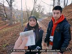 Hunt4k. small japanese tourist sakura hopped on a stranger's dick in front of her bf