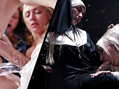 18, デカパイ, ブロンド, フェラチオ, 中出し, オーガズム, 馬乗り, オッパイの