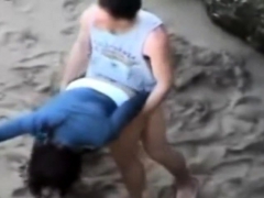 Leie, Strand, Braunhaarige, Im freien, Spanner