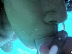 美人, デカチン, ビキニ, 黒人, フェラチオ, 黒人, 異人種間