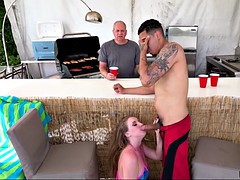 Grosse bite, Bikini, De plein air, Suçant