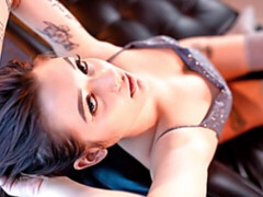 キス, レズビアン, なめる, オマンコ, ガリガリ, タトゥー, ティーン, オッパイの