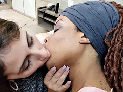 Leie, Schwarz, Schwarz, Küssen, Lesbisch