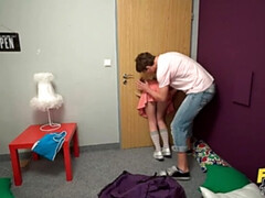 チン, 開帳, 手コキする, ハードコア, なめる, パンティ, 三人, オッパイの