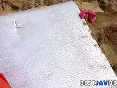 Asiático, Mamada, Morena, Hd, Japonés, Orgía, Al aire libre, Trio