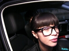 Russian Asian Creampied Outdoors For Cash - nerdy brunette babe Mona Kim gives head in car