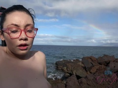 Amateur, Plage, Exhib, Branlette thaïlandaise, Petite amie, Orgasme, De plein air, Pov