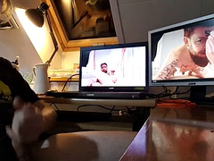 Grosser schwanz, Spermaladung, Europäisch, Aufs gesicht abspritzen, Schwul, Masturbation, Solo, Ablutschen