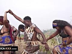 Gros seins, Noire, Couple, Noir ébène, Hard, Hd, Léchez, De plein air
