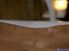 デカパイ, なめる, 裸, 自然山雀, オマンコ, タトゥー, オッパイの, 濡れ