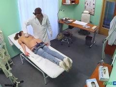 Culo, Mamada, Pajear, Masaje, Enfermera, Oficina, Aceite, Voyeur