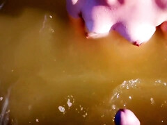 Kont, Strand, Grote lul, Rondborstig, Schattig, Buiten, Pissen, Gezichtspunt