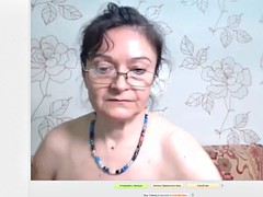 mature with glasses on web-cam