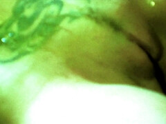 Sexy tattooed girls get some water fun and play with their dildo