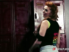 デカパイ, ジム, キス, なめる, オマンコ, 現実, タトゥー, オッパイの