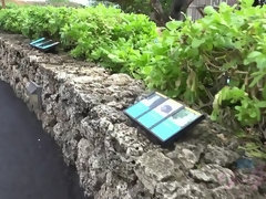 Blonde, Doigter, Exhib, Petite amie, De plein air, Public, Chatte, Fumer