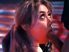 Asiatique, Cul, Blonde, Sucer une bite, Dansant, Queue, Noir ébène, Groupe