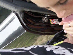 Leie, Blasen, Auto, Zierlich, Muschi, Strümpfe, Hure