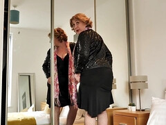巨乳な, エロ熟女, 熟年, 母, 赤毛, 一人, オッパイの, 妻