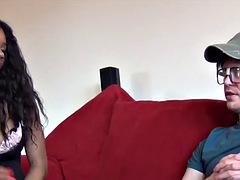 Chica, Verga grande, Tetas grandes, Negro, Mamada, Británico, Ébano, Tetas