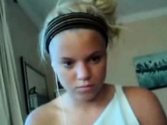 Enthousiasteling, Kont, Blond, Masturbatie, Alleen, Webcamera