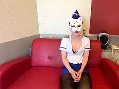 素人, アジア人, 足, オナニー, 穴開きパンティ, ポリス, スパンデックス, ストッキング