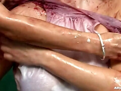 デカパイ, ブロンド, フェティッシュ, Hd, レズビアン, ピアス, シャワー, タトゥー