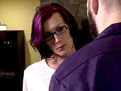 big-boobed TS instructor assfucked by her student