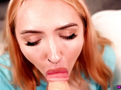 Redhead Kitty Marie Sperm Donation - Solo POV Dildo Toy Cock sucking