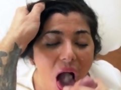 Amateur, Sucer une bite, Brunette brune, Tir de sperme, Faciale, Hd, Pov