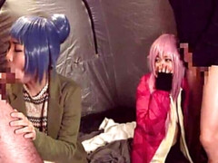 Asiático, Consolador, Grupo, Hd, Japonés, Al aire libre, Pantaletas, Tetas