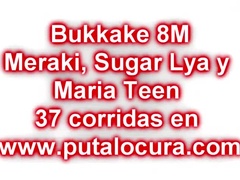 Blondine, Blasen, Braunhaarige, Viele männer bespritzen eine frau, Gruppe, Reiten, Schlucken, Jungendliche (18+)