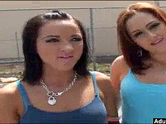 Pijpbeurt, Bruinharig, Sperma shot, Roodharige vrouw, Trio