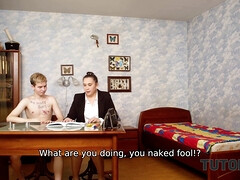 Bruinharig, Mollig, Hd, Rijpe lesbienne, Russisch, Zoon, Kousen, Lerarin