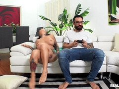 Anal, Beso negro, Cuarto de baño, Ébano, Interracial, Latina, Tatuaje, Mojado