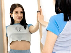 Passionate masturbation session with a hot brunette Skye Young