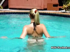 Bikini, Noire, Blonde, Hard, Chatte, Adolescente, Serré, Nénés